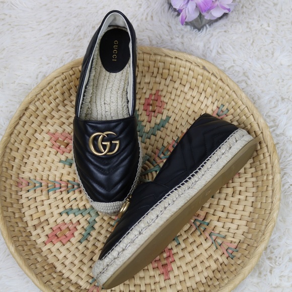Authentic Gucci Black Quilted Espadrilles - Picture 4 of 11
